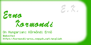erno kormondi business card